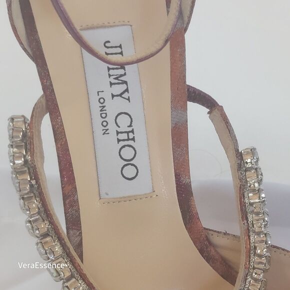 Jimmy Choo Bobbie Heels Shoes Brand New w/ box Sz 39 Rhinestones - Picture 11 of 15